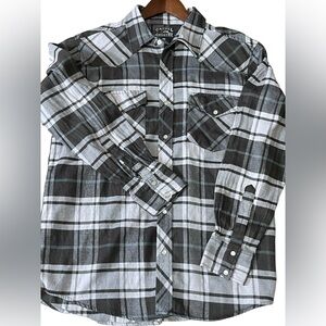 Casual Country Outfitters Pearl Snap Flannel Long‎ Sleeved Shirt Medium Western